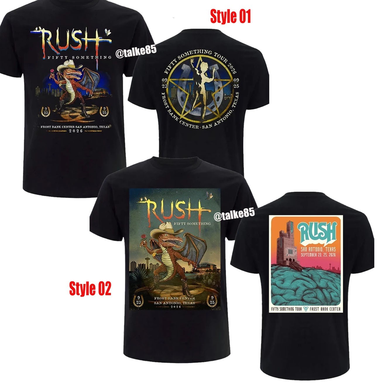 Rush Fifty Something Tour San Antonio TX – September 23 & 25 2026 T-Shirt Reprin Rush Fifty Something Tour San Antonio TX – September 23 & 25 2026 T-Shirt Reprin