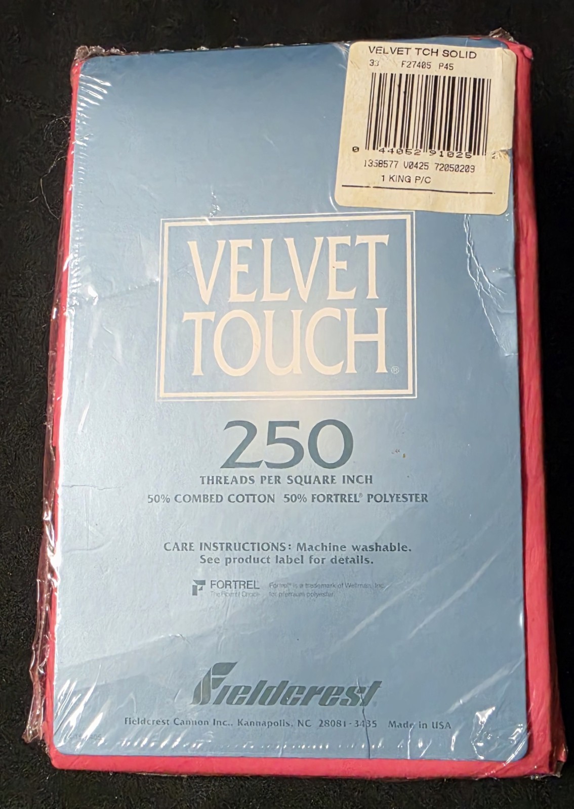VTG Fieldcrest Velvet Touch Pink King Pillowcases NIP NOS 70-80s USA 