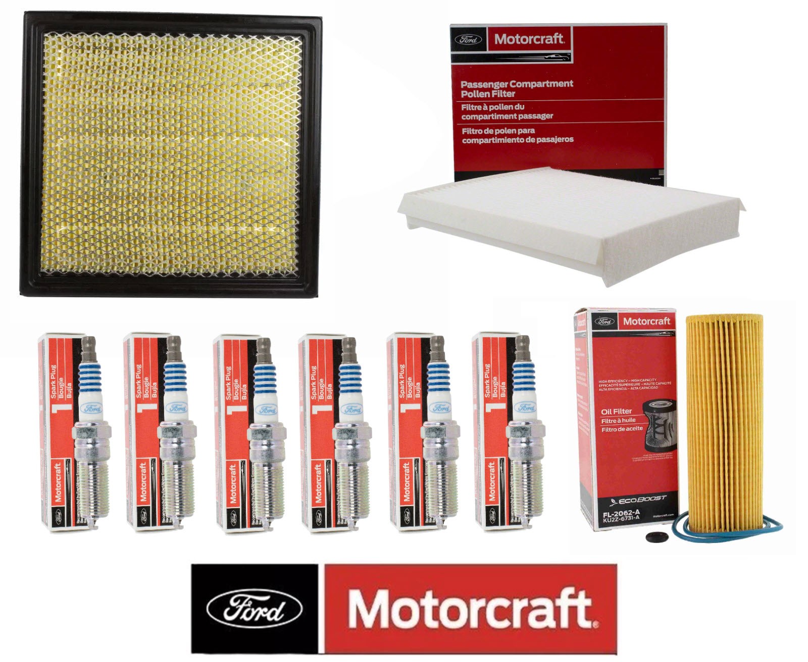 Motorcraft Tune Up Filter Kit W/ Plugs For Ford Truck F-150 F150 2.7L 2015-2024