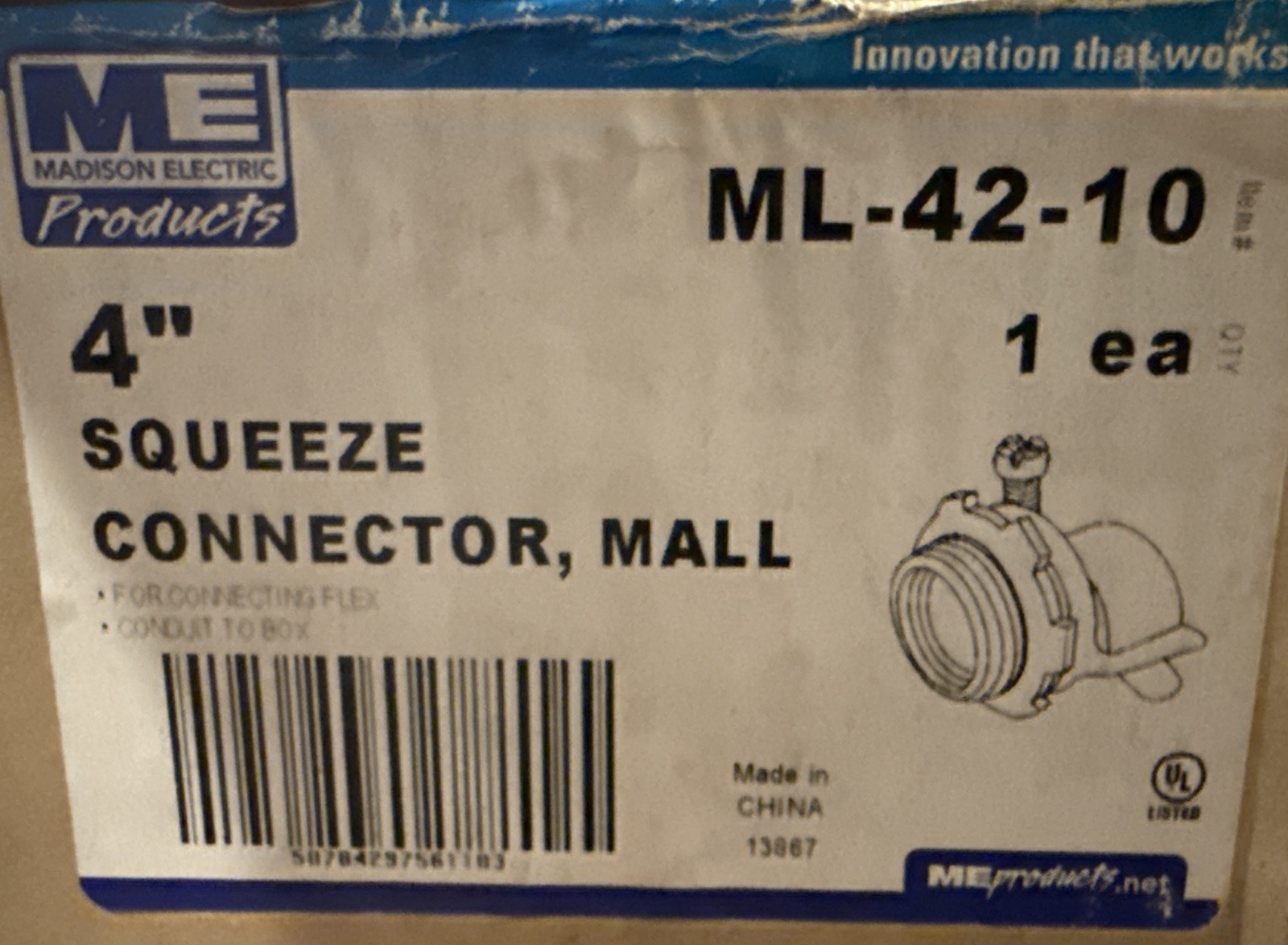 Madison Electric Products ML-42-10-10 4” Squeeze Connector Madison Electric Products ML-42-10-10 4” Squeeze Connector