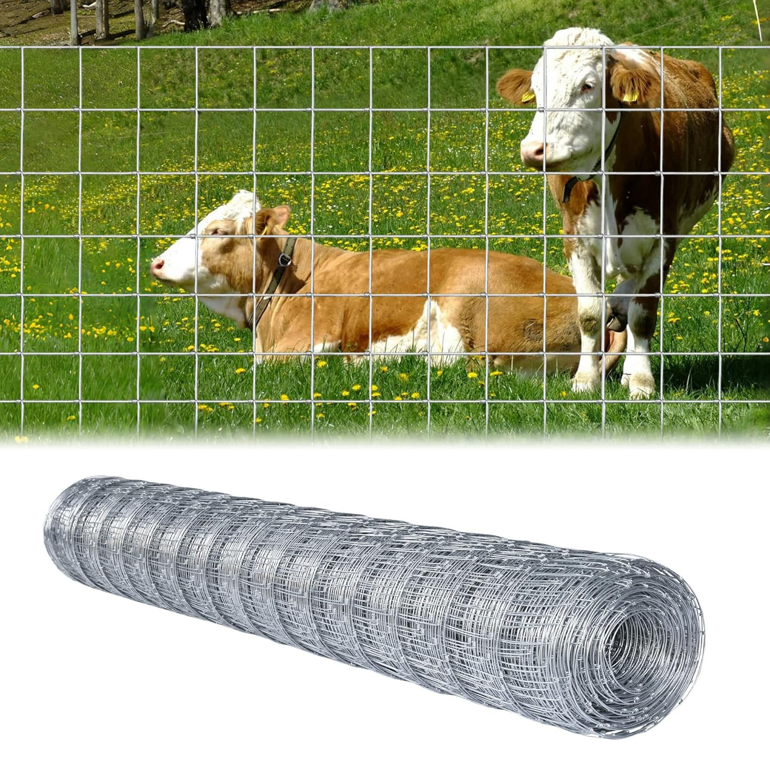 6ft x 100ft Thicker Heavy-Duty Livestock Fence, High-Zinc Galvanized Cattle Fenc 6ft x 100ft Thicker Heavy-Duty Livestock Fence, High-Zinc Galvanized Cattle Fenc