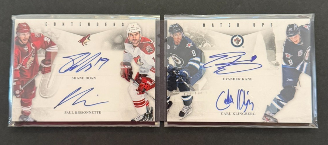 2011-12 Panini Contenders Matchups Quad Auto Doan/Bissonnette/Kane/Klingberg #12 2011-12 Panini Contenders Matchups Quad Auto Doan/Bissonnette/Kane/Klingberg #12
