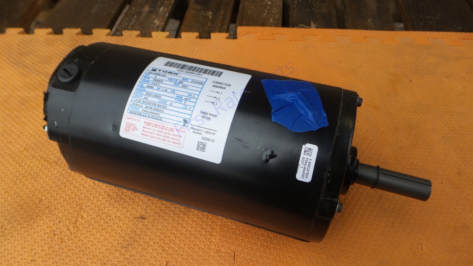 York 024-34980-201 Motor P56AJ57A50C P56AJ57A50 2 HP 460V 820 RPM 3PH OEM NEW