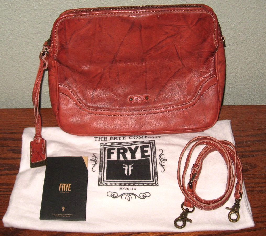 Frye Campus Crossbody NWT Burnt Red Zip Multi Pocket 8x11 Clutch $298 Frye Campus Crossbody NWT Burnt Red Zip Multi Pocket 8x11 Clutch $298