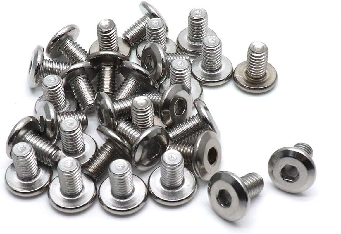 30Pcs M6x10mm Flat Head Hex Socket Cap Screws 304 Stainless Countersunk Bolt