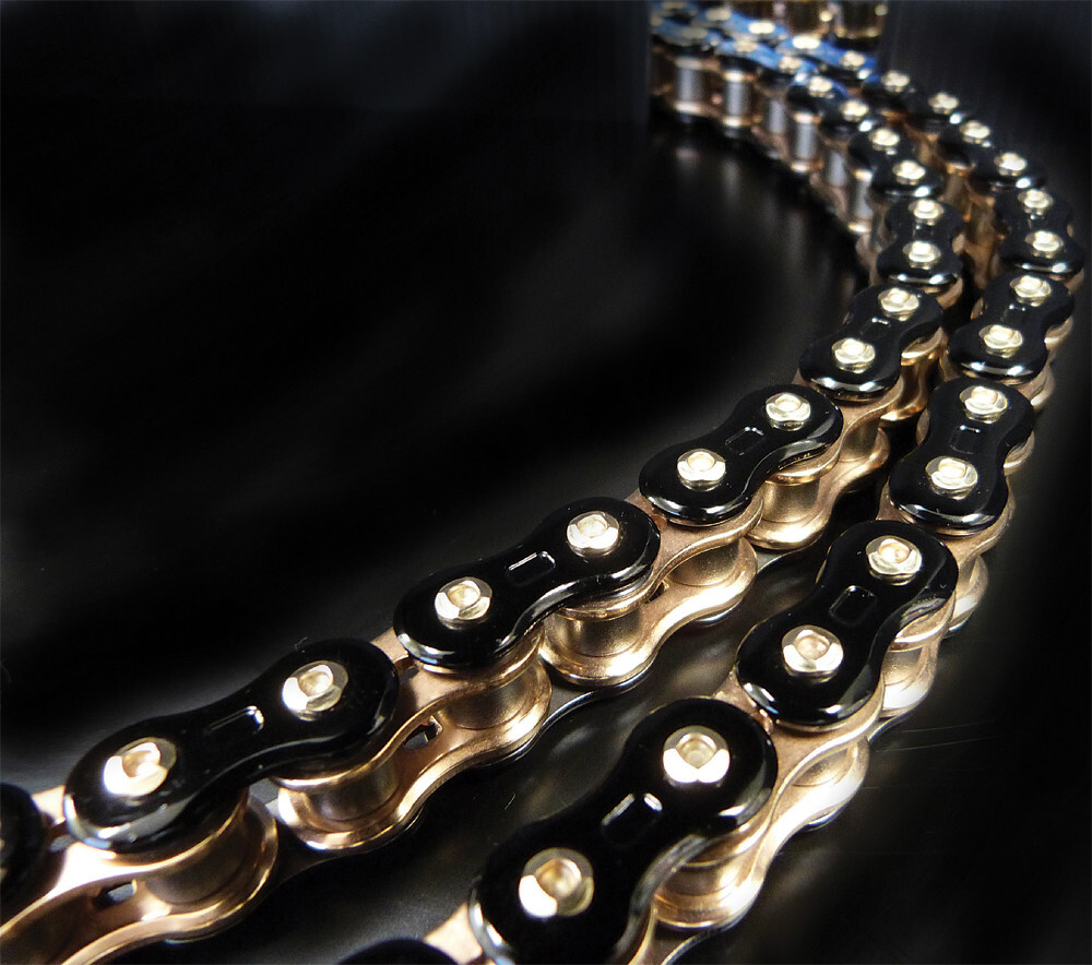 EK 1987-2006 YFZ350 Banshee Yamaha CHAIN MXR 3D QX2 X-RING 520-120L BLK/GLD 520M EK 1987-2006 YFZ350 Banshee Yamaha CHAIN MXR 3D QX2 X-RING 520-120L BLK/GLD 520M