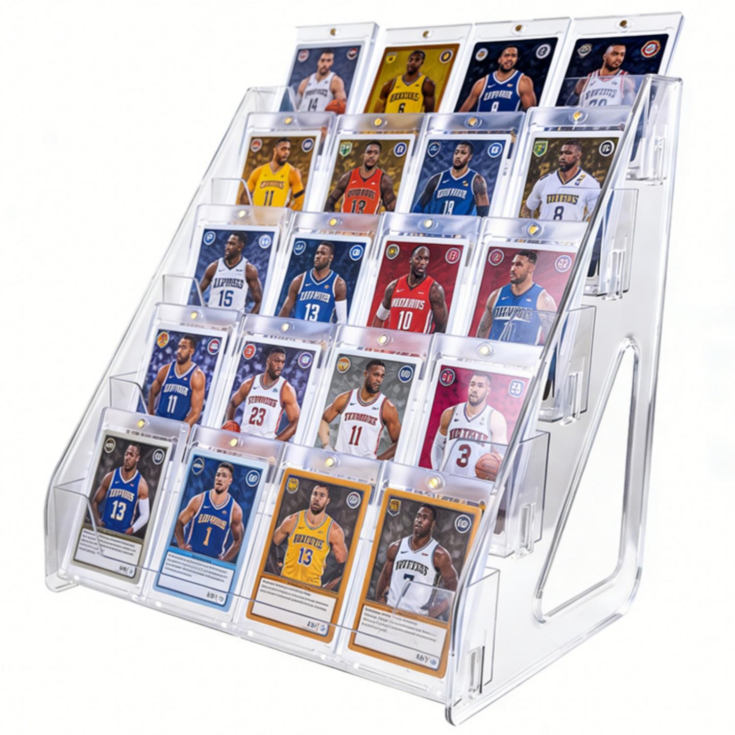 Display Stand for Basketball Sport Trading Card Upgrad 5Tier Vertical Holder Display Stand for Basketball Sport Trading Card Upgrad 5Tier Vertical Holder