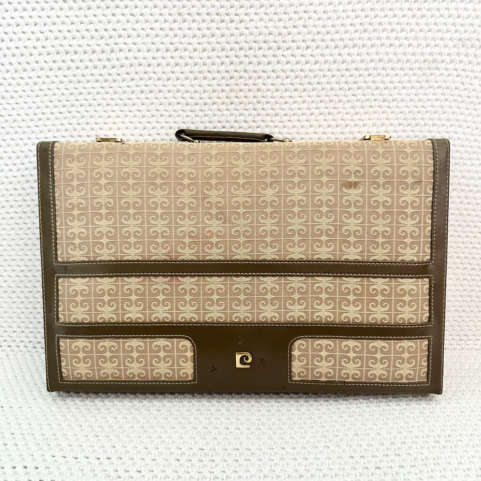 Pierre Cardin Vintage MCM Backgammon Board Game Set Monogram Print Attache Case Pierre Cardin Vintage MCM Backgammon Board Game Set Monogram Print Attache Case