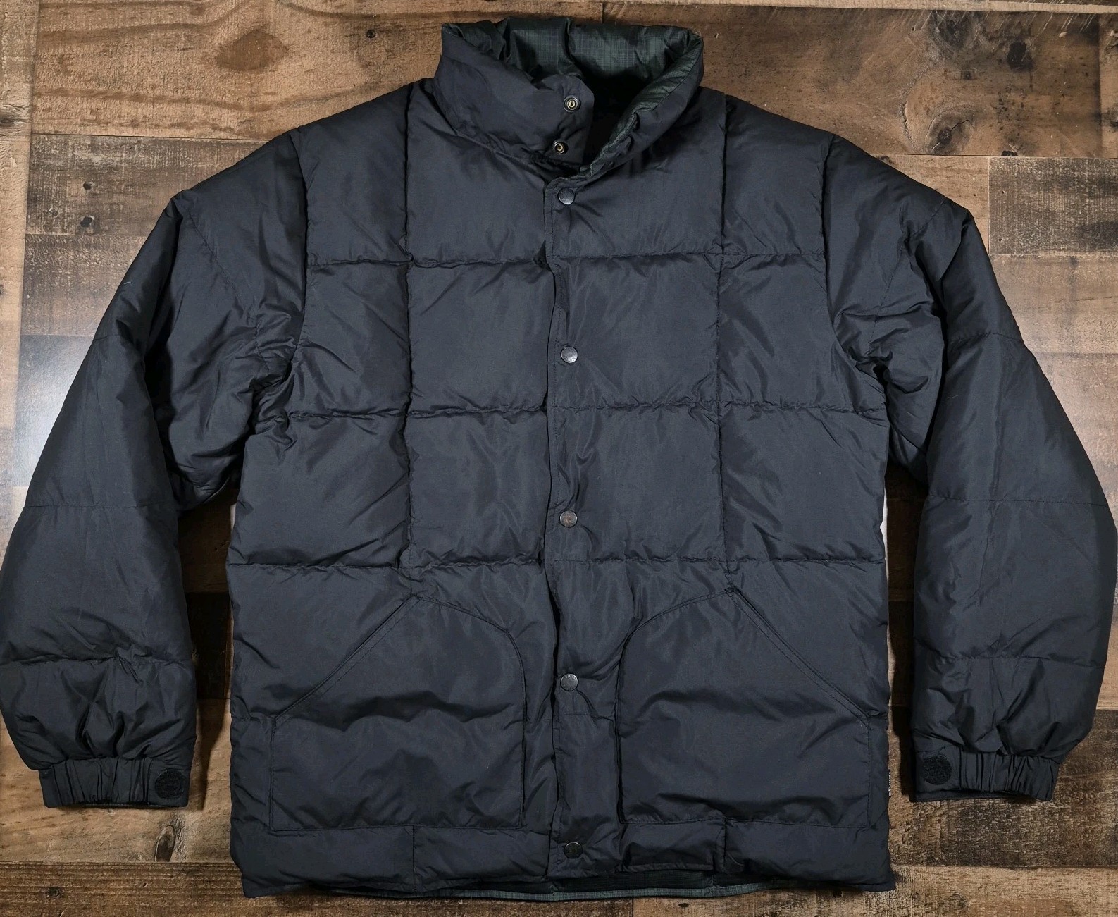 Vintage Stüssy Puffer Down Jacket Men Medium Black Green Plaid Tartan Reversible Vintage Stüssy Puffer Down Jacket Men Medium Black Green Plaid Tartan Reversible