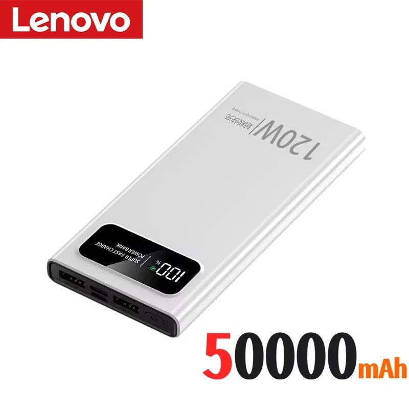 Lenovo 500000mAh Power Bank 120W Super Fast Charging Battery High Capacity Digi Lenovo 500000mAh Power Bank 120W Super Fast Charging Battery High Capacity Digi