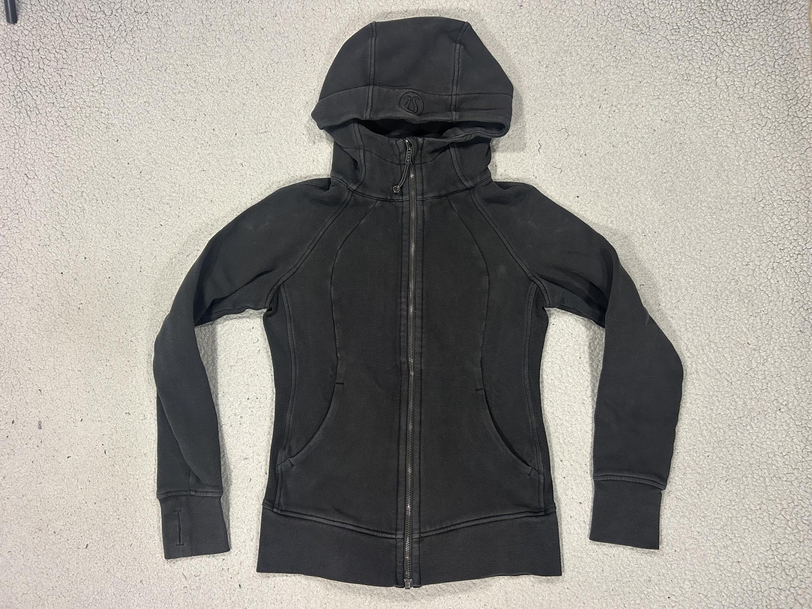 Lululemon Scuba Hoodie Womens XS Black Full Zip Thumbholes Fleece Jacket