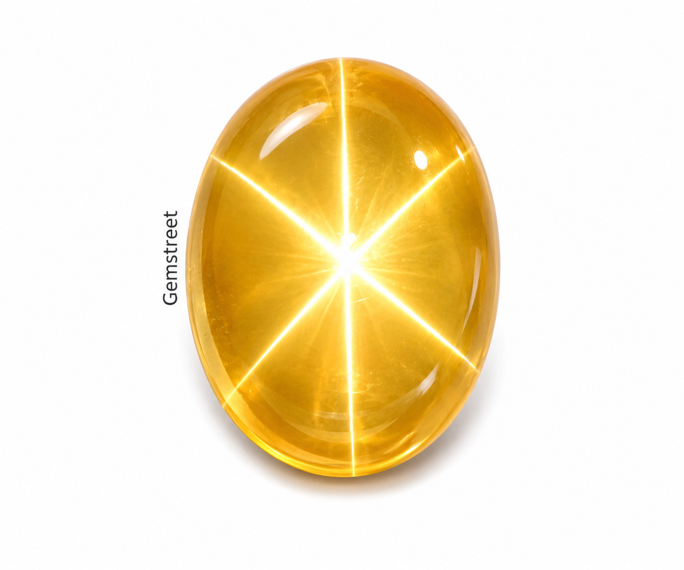 9–10 Ct Natural Ceylon Golden Yellow Star Sapphire Oval Cut 6 Ray Certified Gem