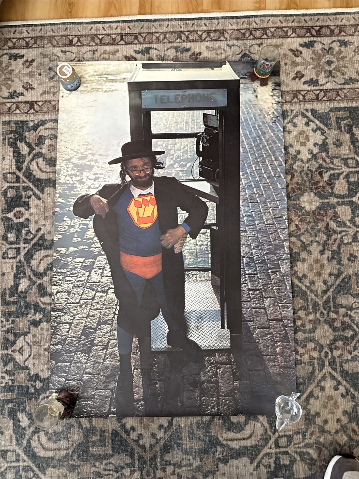 RABBI SUPERMAN Vintage 1967 Famous Faces Hamburg JEWISH HASSID 24X36