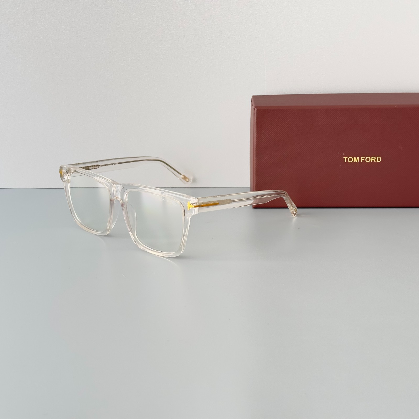 Tom Ford TF906 Transparent Frame Clear Lens Eyeglasses Square New w/ Box