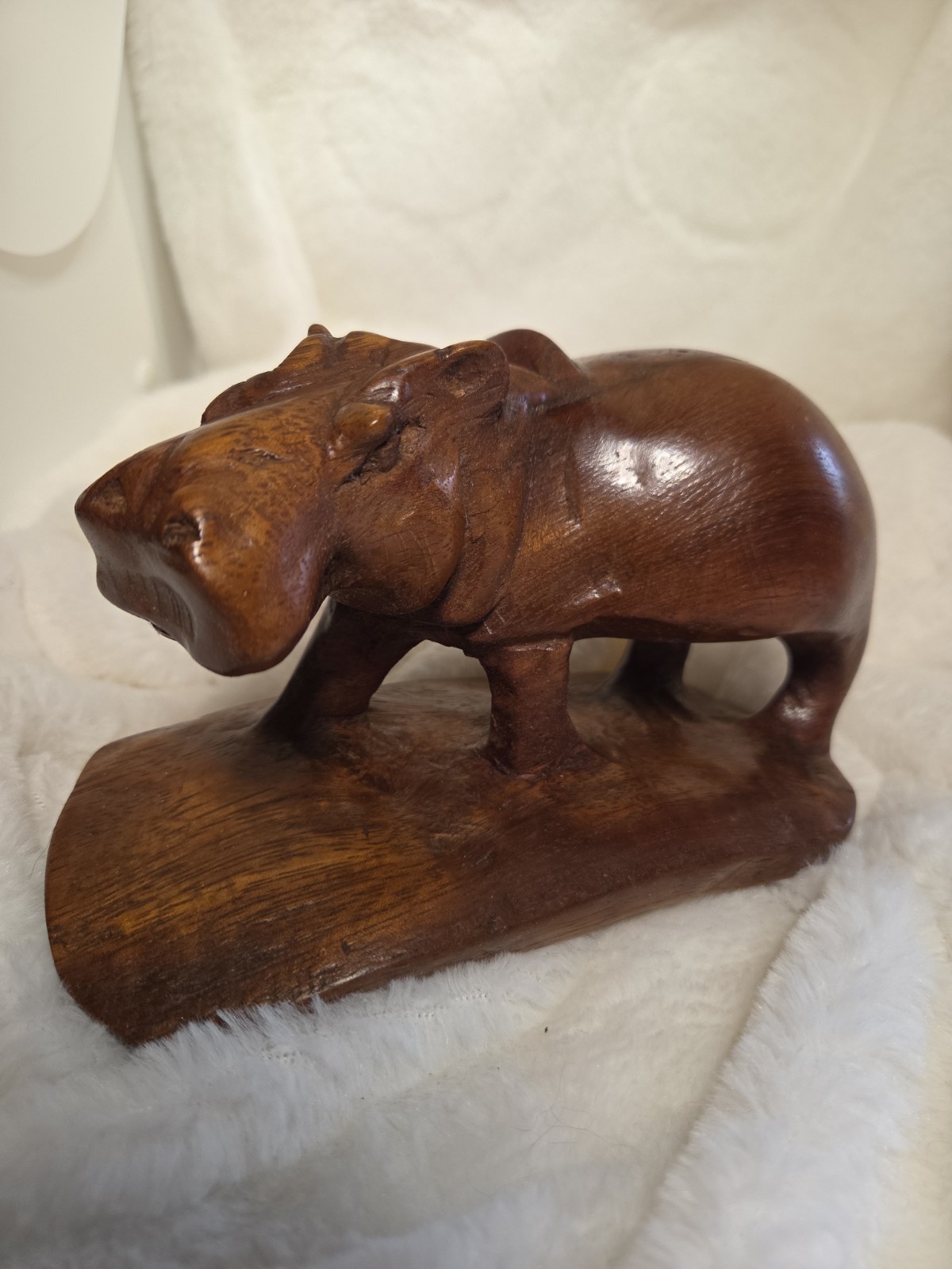 vintage hand-carved wooden hippopotamus figurine vintage hand-carved wooden hippopotamus figurine