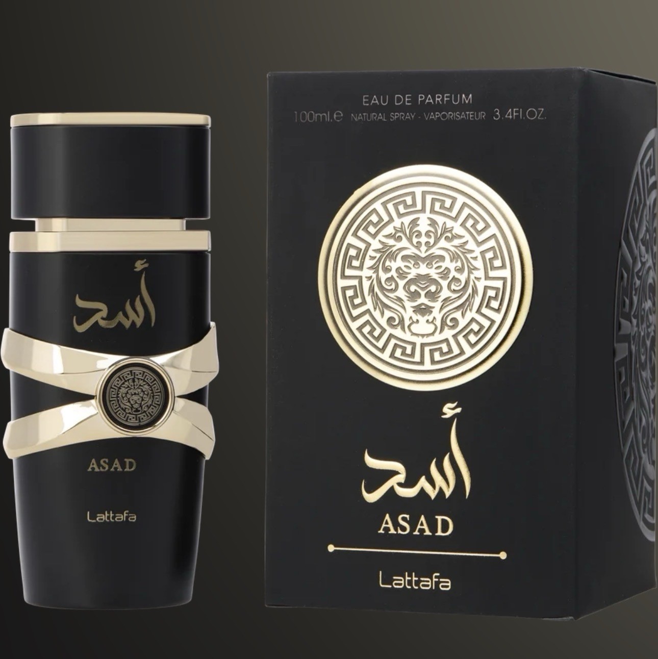 Lattafa Asad Eau de Parfum (EDP) Spray, Regular Size 3.4 fl oz