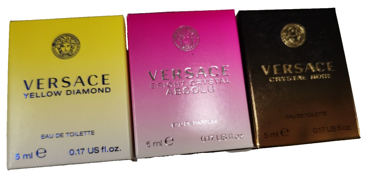 Versace Eau De Toilette Miniatures Collection Set of 3 New Sealed 0.17 fl oz ea