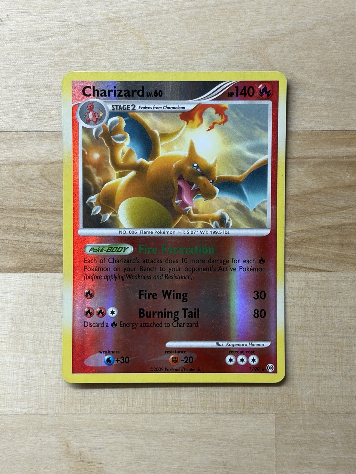 Charizard Reverse Holo Platinum Arceus 1/99 Holo Rare Lightly Played LP Pokemon Charizard Reverse Holo Platinum Arceus 1/99 Holo Rare Lightly Played LP Pokemon