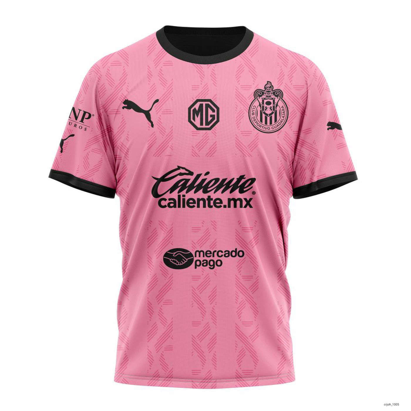 Personalized LIGA MX Chivas Guadalajara Home In Pink Shirt 3D Mexico Soccer Personalized LIGA MX Chivas Guadalajara Home In Pink Shirt 3D Mexico Soccer