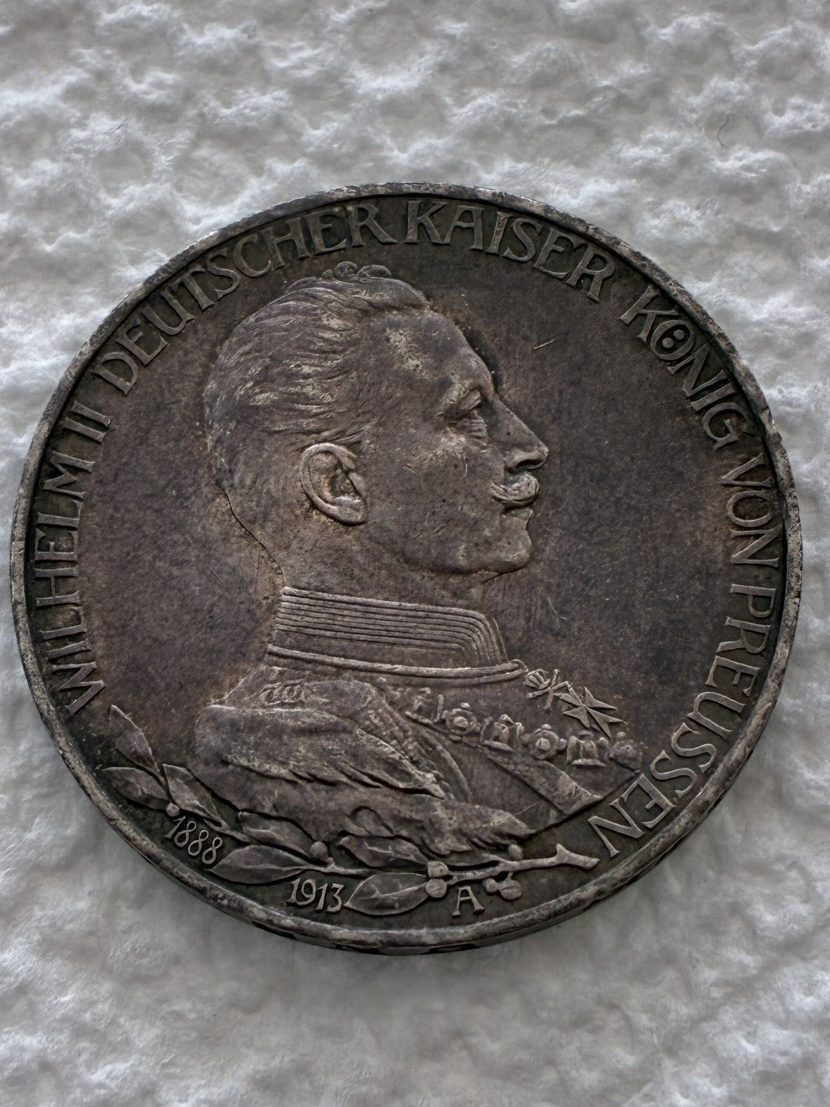 1913-A GERMANY PRUSSIA KAISER WILHELMINA II SILVER DREI MARK VINTAGE 📬 1913-A GERMANY PRUSSIA KAISER WILHELMINA II SILVER DREI MARK VINTAGE 📬