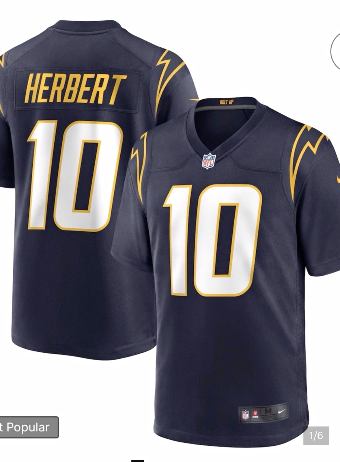 NIKE Los Angeles Chargers Justin Herbert 10 Navy NFL Football Jersey Men\'s L NIKE Los Angeles Chargers Justin Herbert 10 Navy NFL Football Jersey Men\'s L