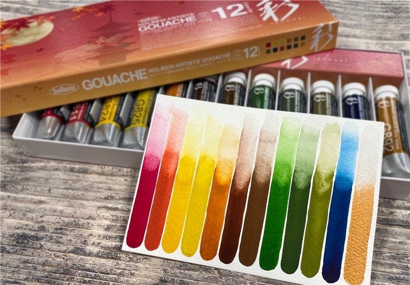 Holbain Irodori Gouache Autumn 12 Color Set 15ml Japanese Traditional Colors New