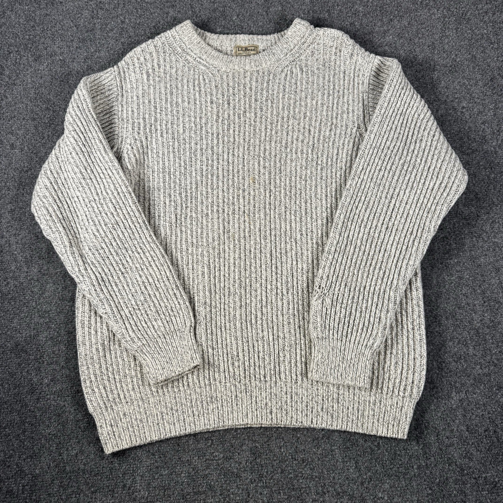 Vintage LL Bean Shaker Knit Sweater Mens Medium Crewneck Ribbed Grey Chunky L Vintage LL Bean Shaker Knit Sweater Mens Medium Crewneck Ribbed Grey Chunky L