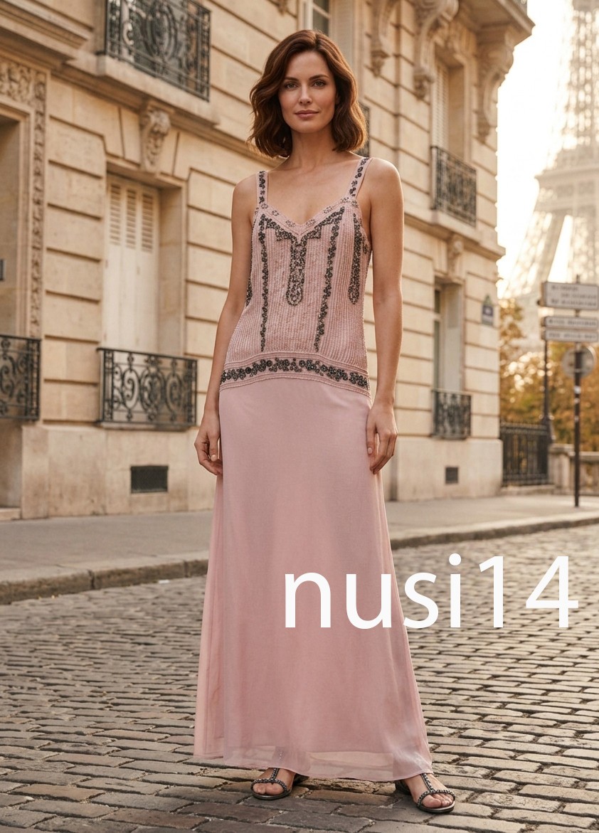 ZARA NEW WOMAN LONG ZW COLL BEADED DRESS PINK WHITE XS-XL 7521/246/046