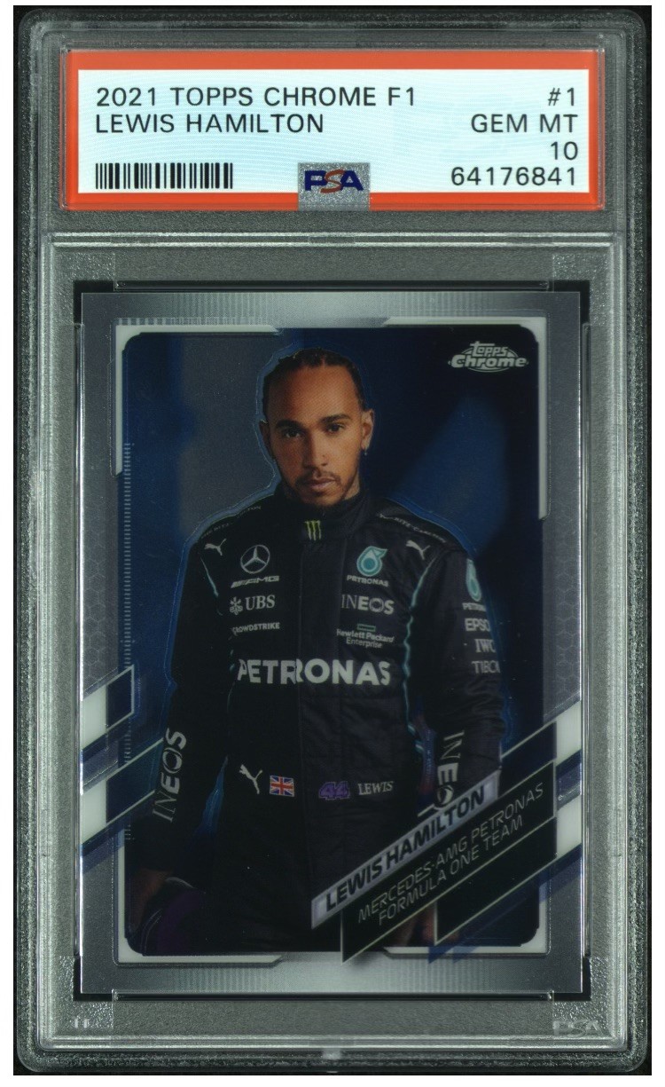 2021 TOPPS CHROME FORMULA 1 #1 LEWIS HAMILTON PSA 10
