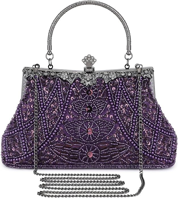 1920s Vintage Beaded Clutch Evening Bag for Women with Elegant Design