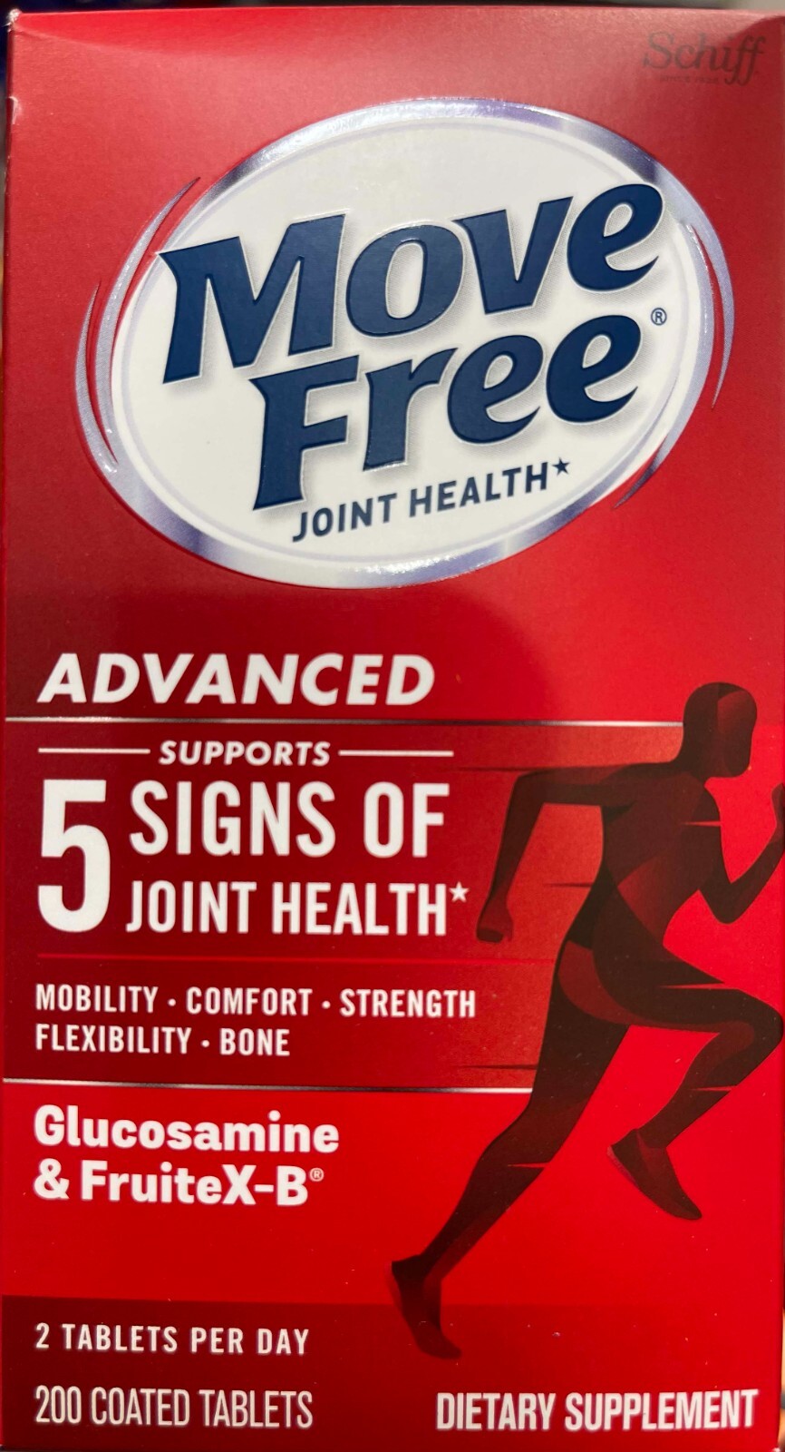 Schiff Move Free advanced Glucosamine & FruiteX-B 200 tablets Exp 8/2028 Schiff Move Free advanced Glucosamine & FruiteX-B 200 tablets Exp 8/2028
