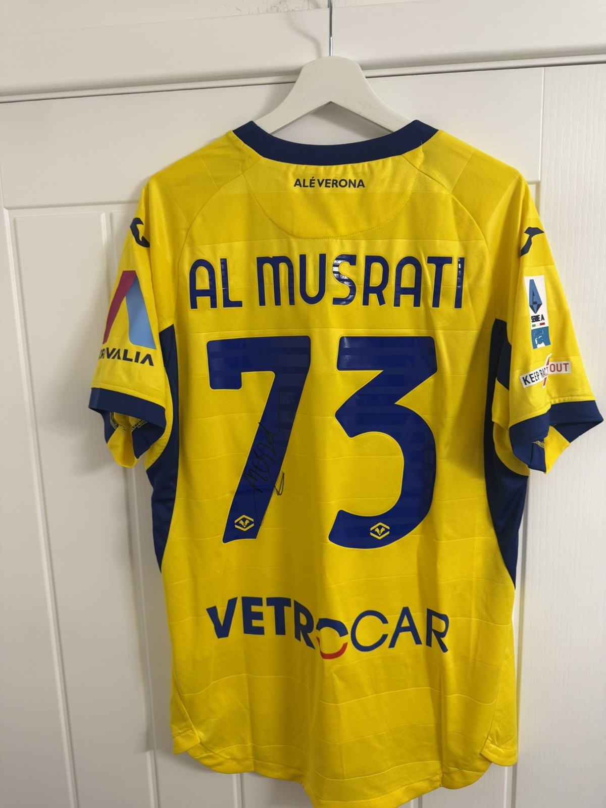 AL-MUSRATI HELLAS VERONA FC Match Issued Signed shirt with COA AL-MUSRATI HELLAS VERONA FC Match Issued Signed shirt with COA