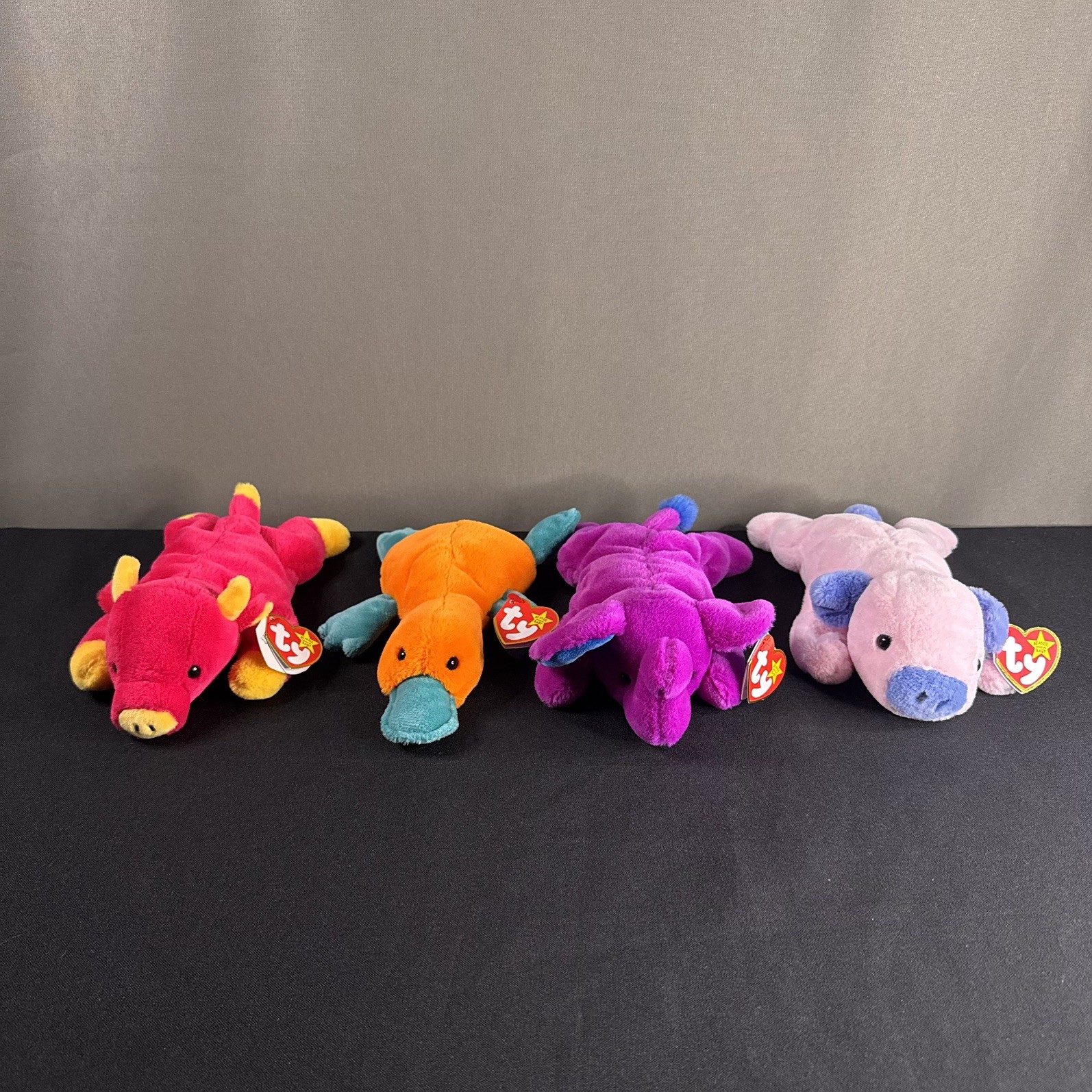 Ty Beanie Babies LOT: SNORT II, SQUEALER II, PEANUT II, & Patti II - 30th Anniv. Ty Beanie Babies LOT: SNORT II, SQUEALER II, PEANUT II, & Patti II - 30th Anniv.