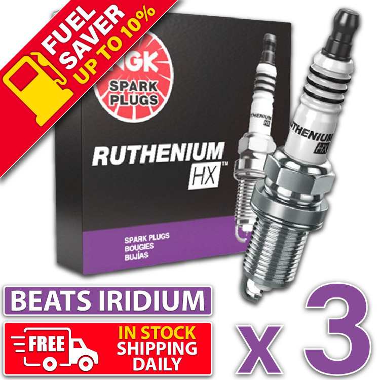 3 x NGK Ruthenium HX LTR6BHX 90495 Latest Upgrade OEM Spark Plugs Beats Iridium