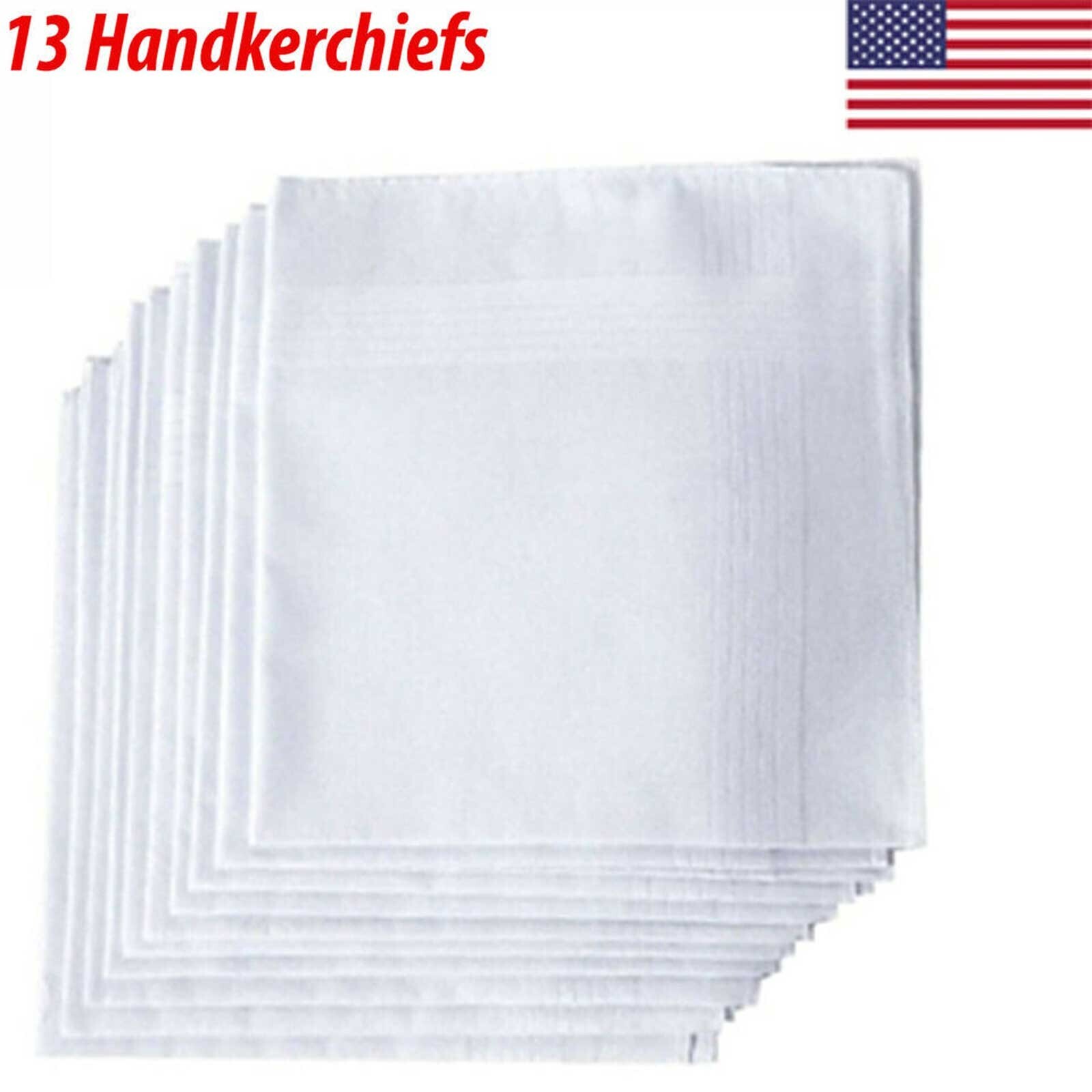 13x Handkerchiefs Cotton Classic Hankies Large Men Hankerchief Hanky Pocket Gift 13x Handkerchiefs Cotton Classic Hankies Large Men Hankerchief Hanky Pocket Gift