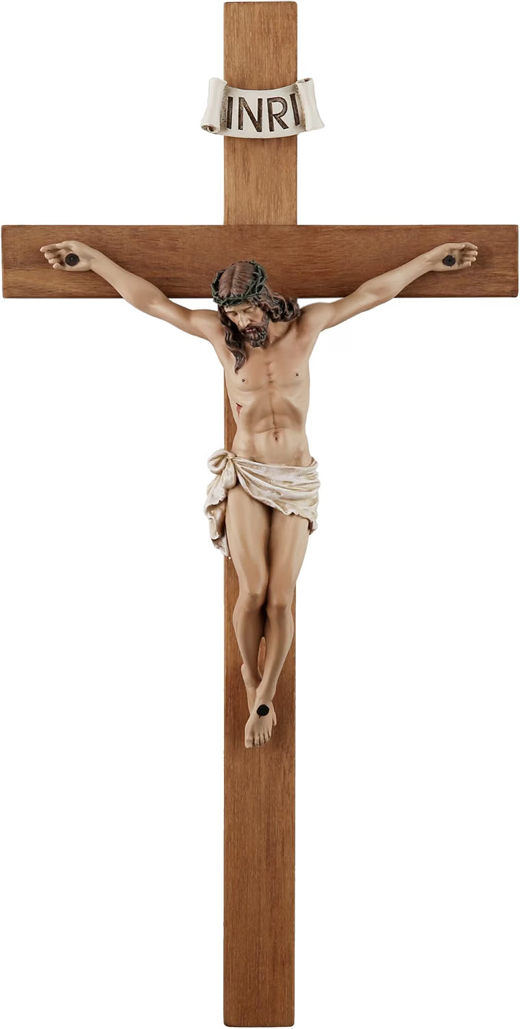 Large Jesus Christ on Cross Crucifix Religious Christian Wall Art Gift 14 inch