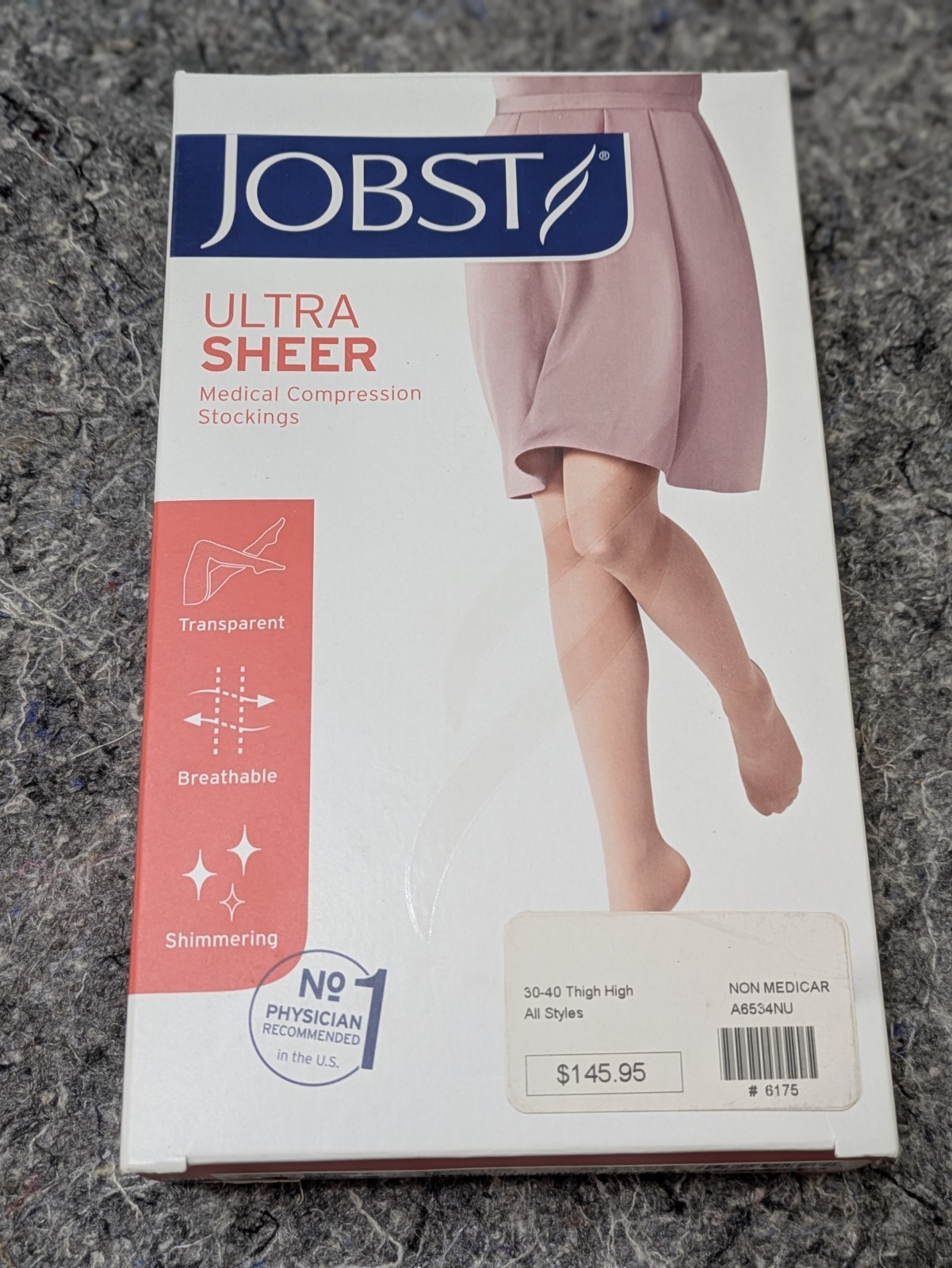 JOBST Ultrasheer Thigh High Lace Band 30-40mmHg Natural XL (X-Large) - BRAND NEW JOBST Ultrasheer Thigh High Lace Band 30-40mmHg Natural XL (X-Large) - BRAND NEW