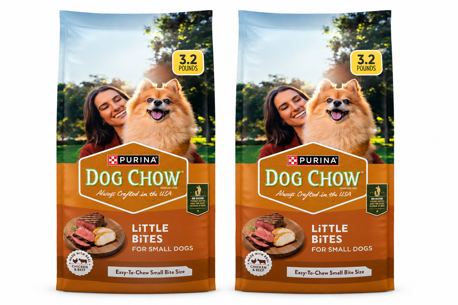 2x Dog Chow Little Bites With Real Chicken And Beef Dry Food Small Breed, 3.2lb 2x Dog Chow Little Bites With Real Chicken And Beef Dry Food Small Breed, 3.2lb