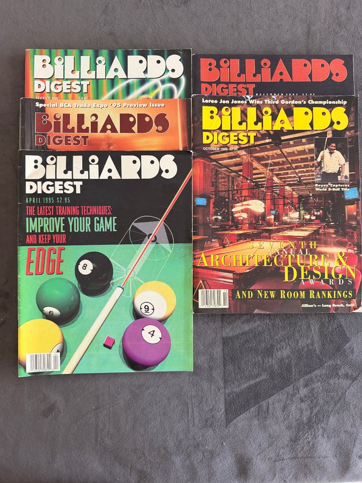 Billiards Digest Magazine Lot 5 Issues 1995 Pool Billiard Sports