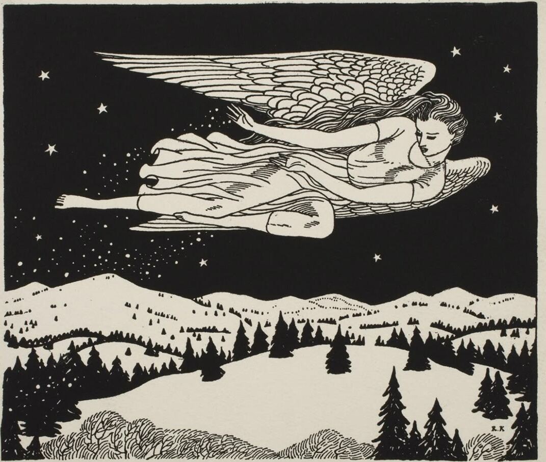 Rockwell Kent : Angel : Woodcut 1916 Art Print