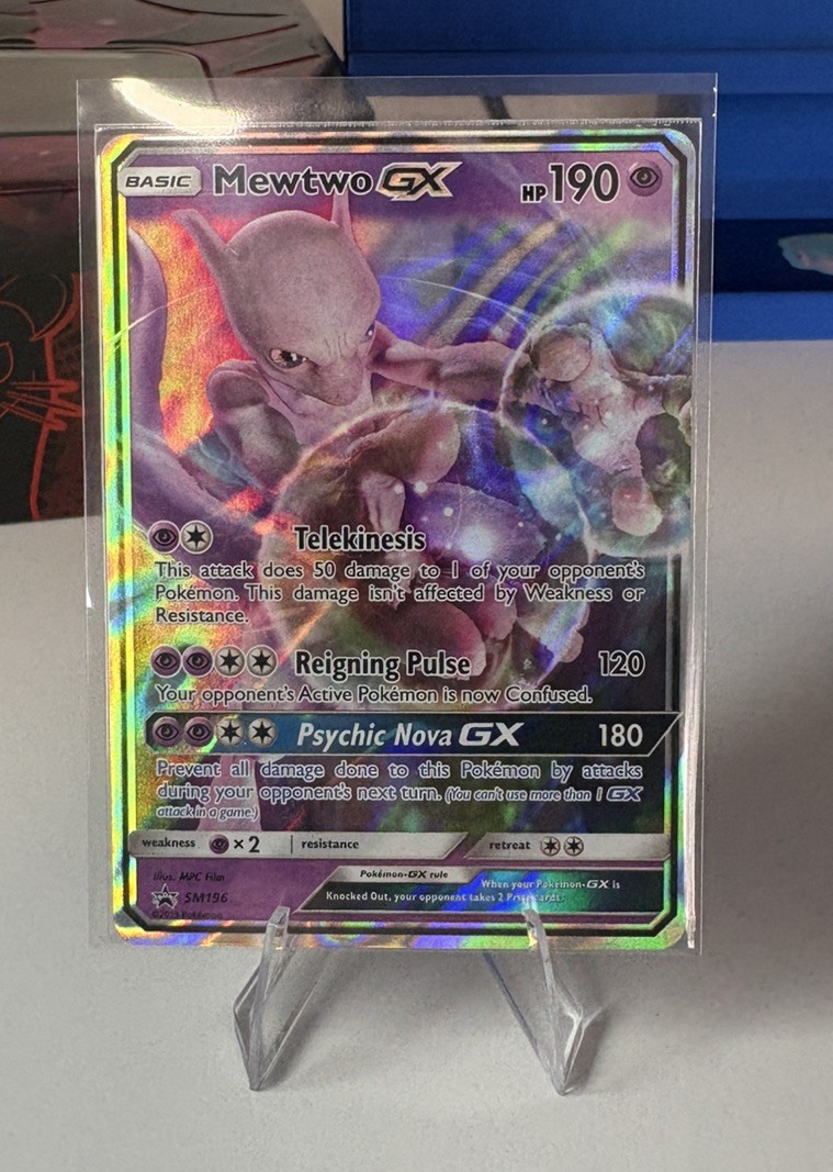 Pokemon Mewtwo GX SMP SM196 Holo full Art promo super cool awesome card