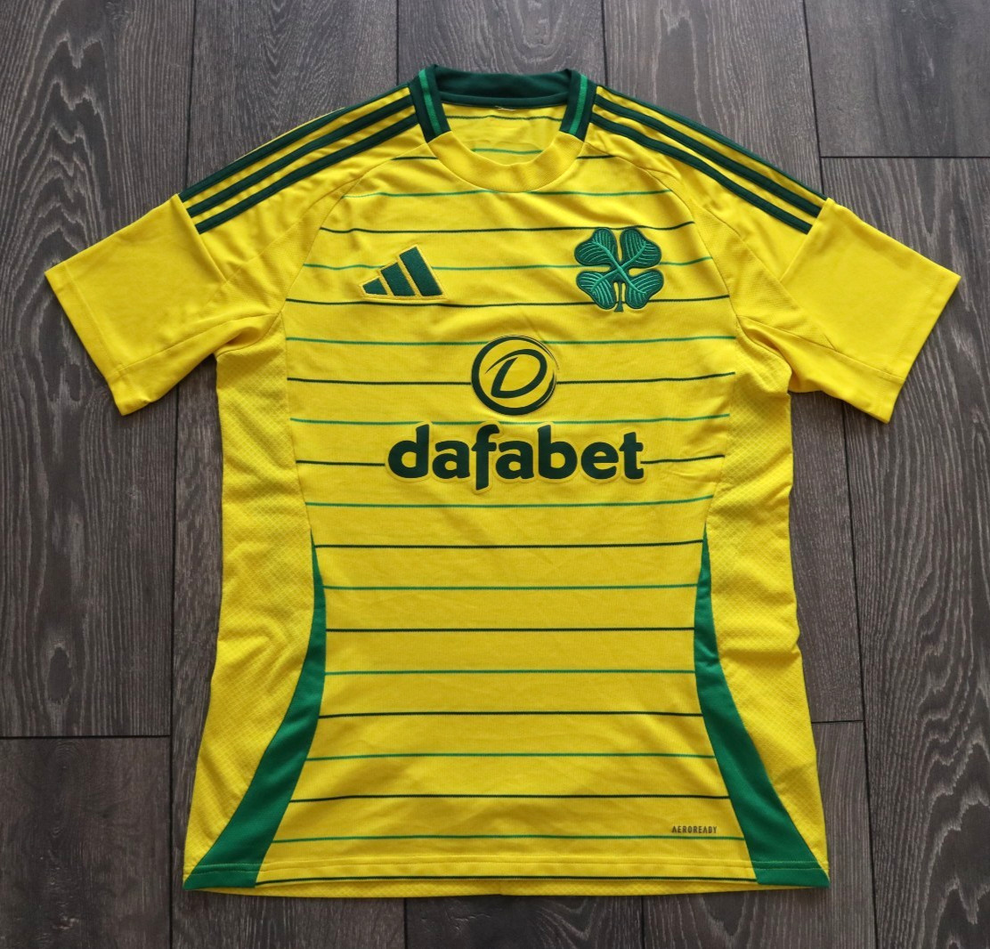 MEN\'S S CELTIC FC 2024 2025 AWAY FOOTBALL SHIRT ADIDAS JERSEY IU1315 YELLOW RARE MEN\'S S CELTIC FC 2024 2025 AWAY FOOTBALL SHIRT ADIDAS JERSEY IU1315 YELLOW RARE