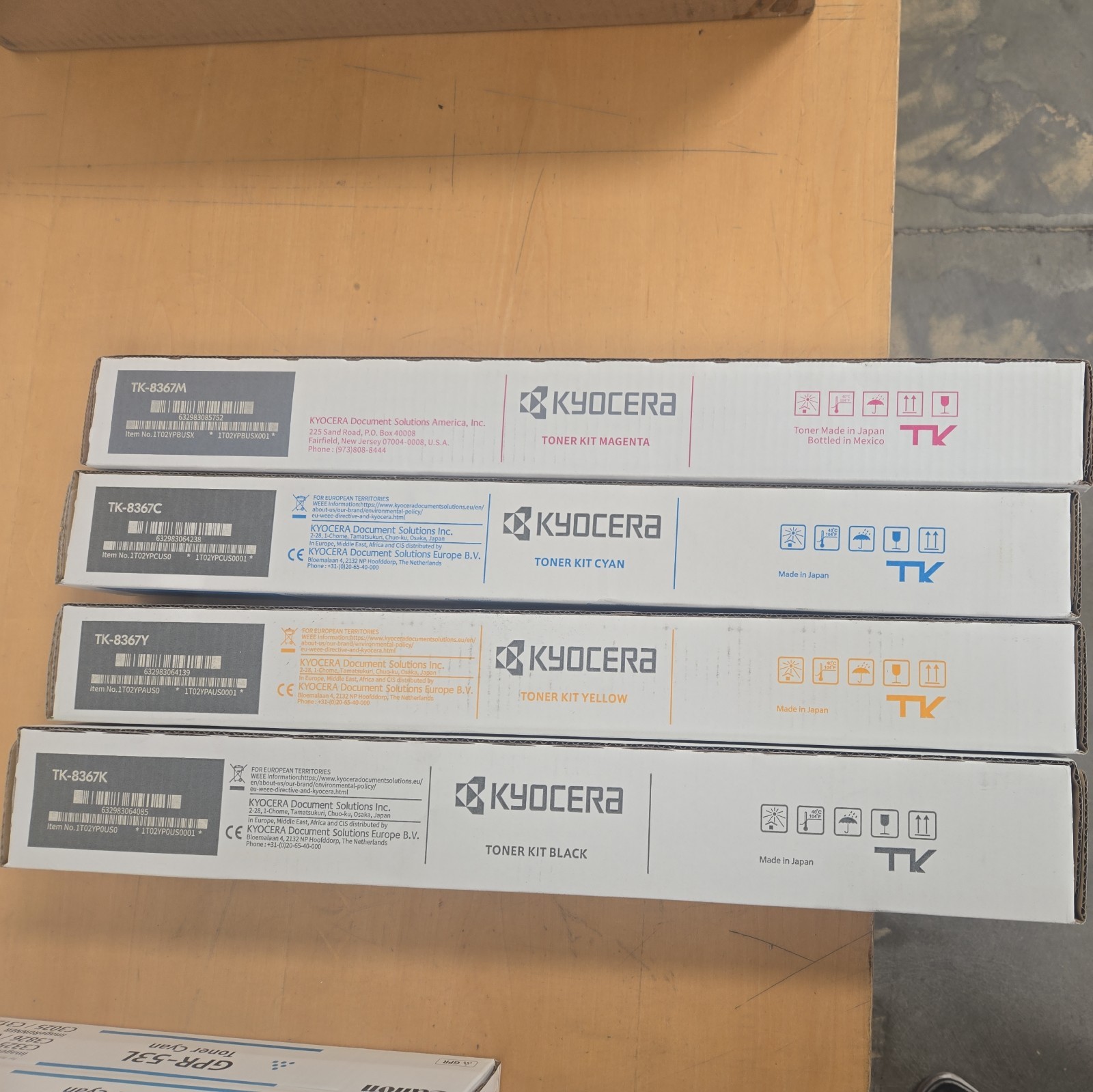 Kyocera TK-8367 Full CMYK OEM Toner Set Kyocera TK-8367 Full CMYK OEM Toner Set