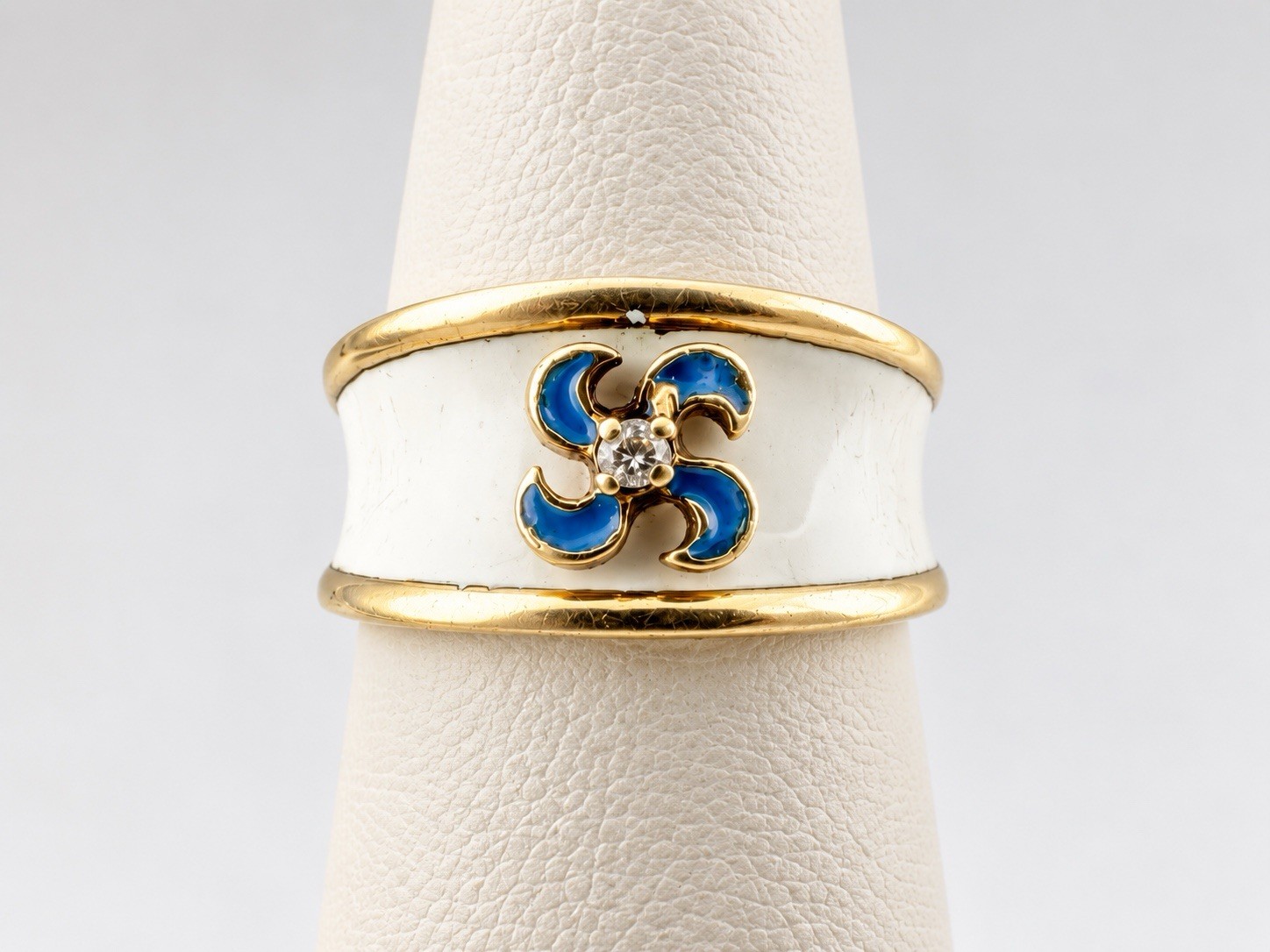 Antique Victorian 12k-14k Gold Enamel Rose Cut Diamond Band Ring S6.75 5.8G Read Antique Victorian 12k-14k Gold Enamel Rose Cut Diamond Band Ring S6.75 5.8G Read