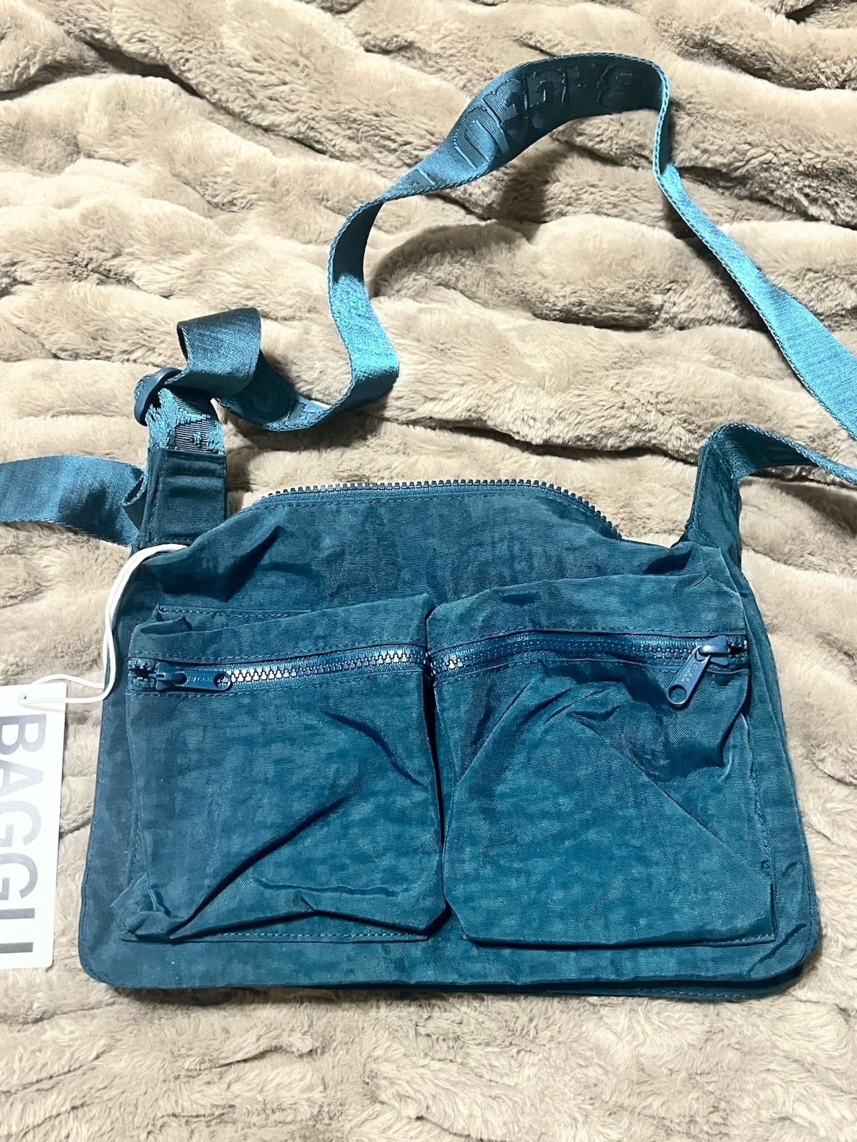 BAGGU Medium Cargo Crossbody Bag, Deep Sea Color, BAGGU Medium Cargo Crossbody Bag, Deep Sea Color,