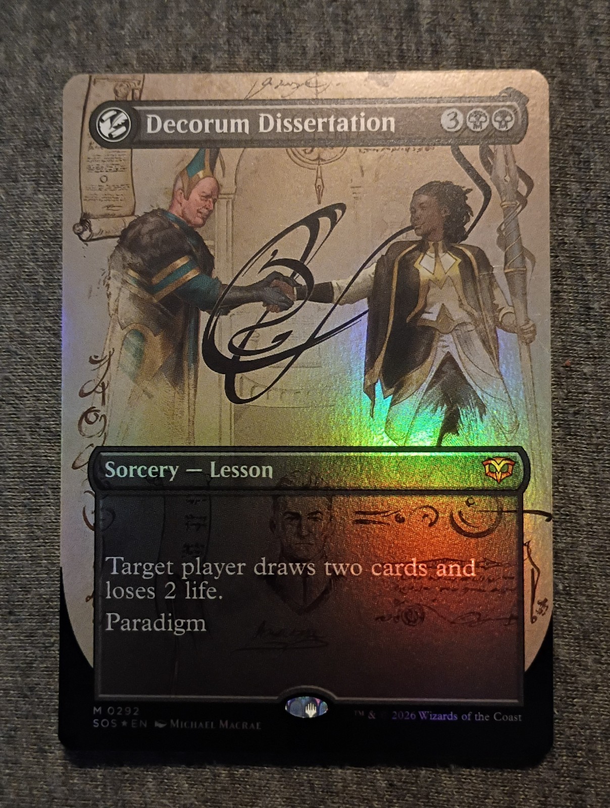 Decorum Dissertation - M0292 Foil (Borderless) Secrets of Strixhaven - MTG - NM Decorum Dissertation - M0292 Foil (Borderless) Secrets of Strixhaven - MTG - NM