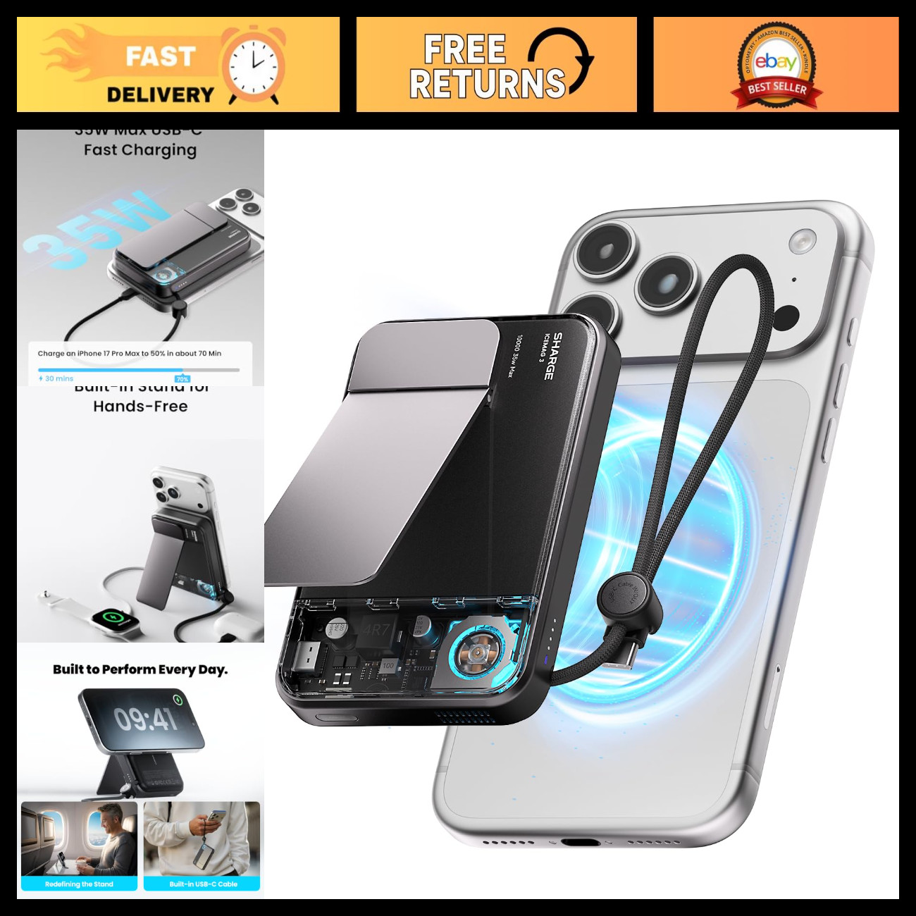 Magnetic Portable Charger 10000mAh, 25W Power Bank for MagSafe Qi2.2 Devices Magnetic Portable Charger 10000mAh, 25W Power Bank for MagSafe Qi2.2 Devices