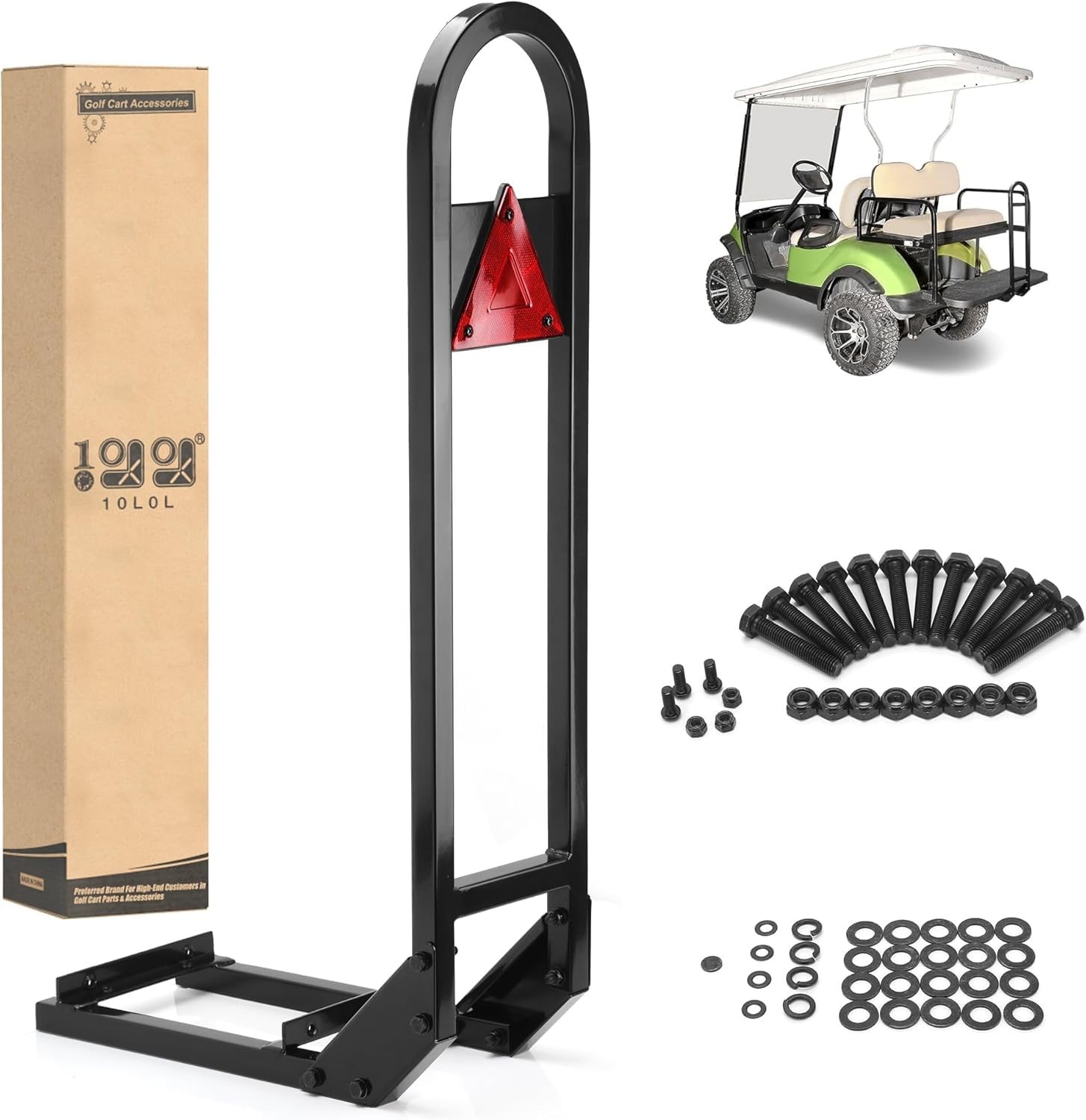 10L0L Golf Cart Rear Seat Grab Bar Universal for Yamaha EZGO Club Car Black 10L0L Golf Cart Rear Seat Grab Bar Universal for Yamaha EZGO Club Car Black