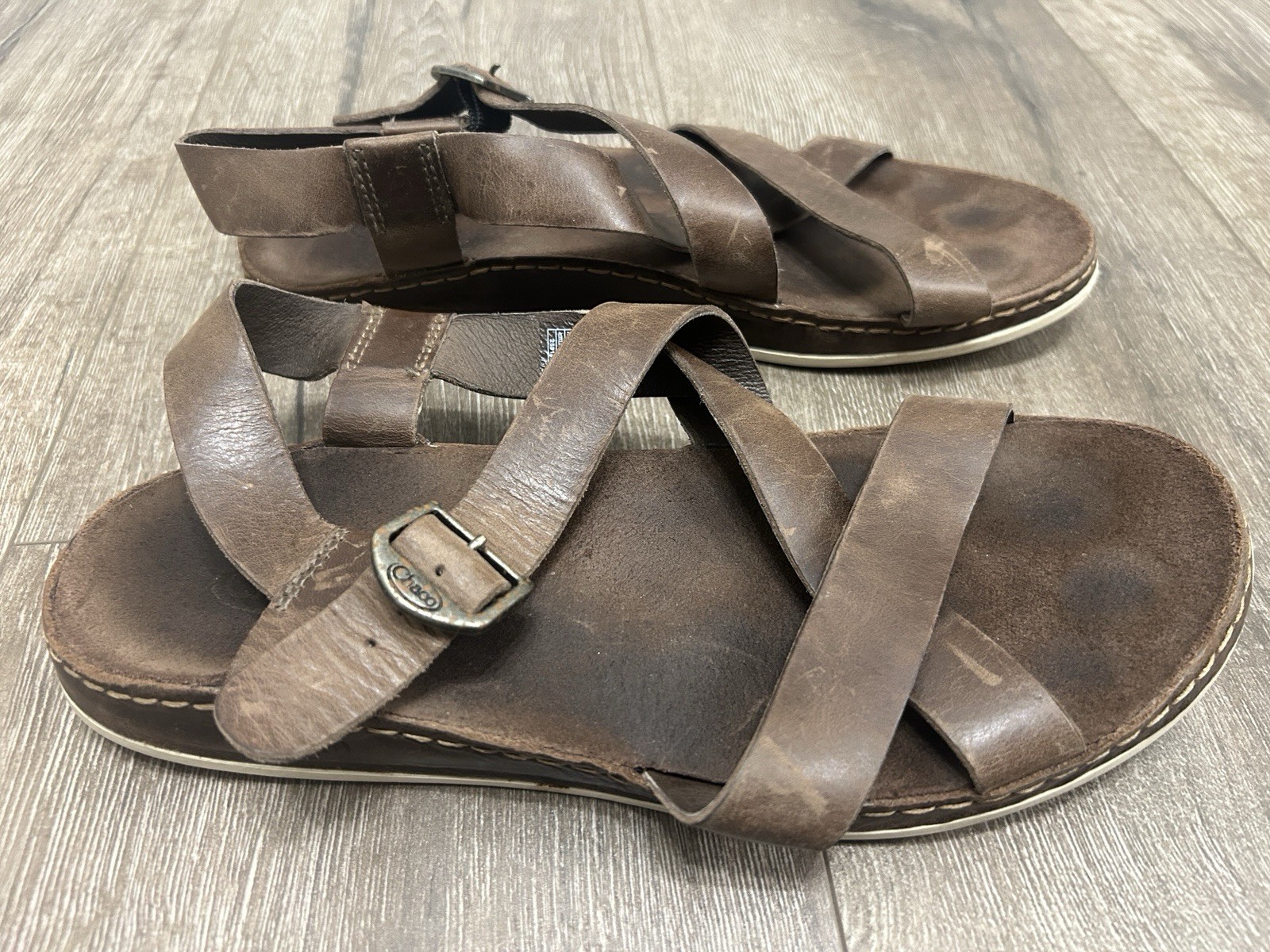 CHACO Wayfarer Sandals Sz 10 Otter Brown Full Grain Leather Boho J106530 CHACO Wayfarer Sandals Sz 10 Otter Brown Full Grain Leather Boho J106530