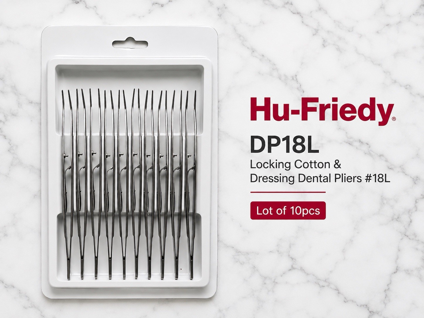 Hu-Friedy DP18L Locking Cotton & Dressing Dental Pliers #18L Lot of 10pcs Hu-Friedy DP18L Locking Cotton & Dressing Dental Pliers #18L Lot of 10pcs